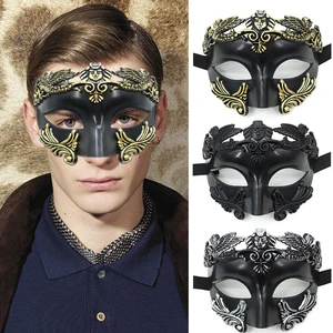 Black Silver Gold Mask Plastic Mens Mask Party Mask