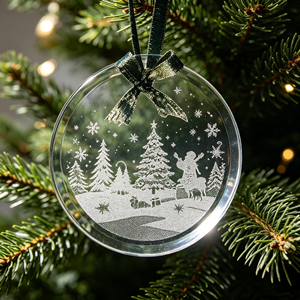 HBL Wholesale Blank Xmas Decorations Crystal Glass Christmas Tree Hanging Ornament For Christmas Tree Decoration