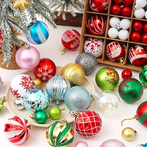 42/44 PCS Christmas Tree Decorations Balls Xmas Party Hanging Bauble Ornaments New Year Gift Home Decorations