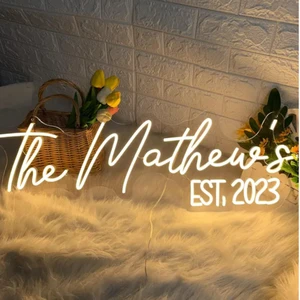 Acrylic Neon Electronic Signage for Wedding Wall Decor with Custom Dimmable LED Design