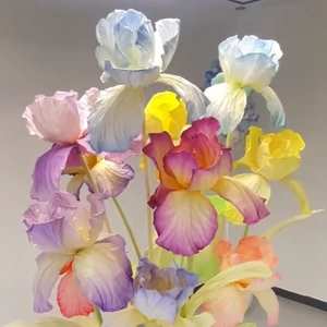 Best-selling Fantasy Giant Paper Colored Irises Suitable for Wedding Event Stage Decoration