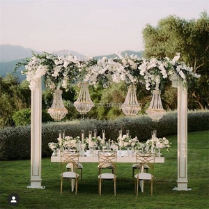 NIKA Modern White PVC Arch Backdrop Stand Acrylic Wedding Arch Backdrop for Parties Wedding Events