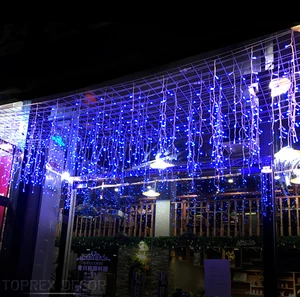 Diwali Christmas Wall Decorative Lighting Warm White Waterfall Dripping LED Icicle String Lights for Wedding Building Decoration