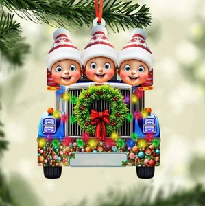 Customized High Quality Christmas Heartwarming Celebration Baby Driving Design Gift Pendant Christmas Tree Decoration Resin