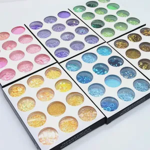 Timesrui 8 Color Holographic Chameleon Fine Glitter Laser Powder Hexagon Flakes Sequins HalfPearl Sticker Christmas Party Box
