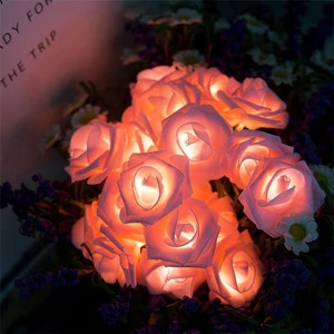 2 Meter Wedding Rose Garland With Led Light for Wedding Event Party String Light Christmas Decoration