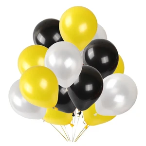 30pcs Glossy Yellow Black White Latex Balloons - Perfect for Birthday, Wedding, Graduation, Baby Shower and Festival Party Decor