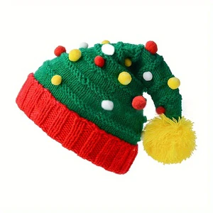 New Knitted Christmas Hat-Colorful Customizable Colors & Designs Warm for Outdoor Beach Use Unisex Party Hat