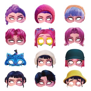 K-Pop Girl Group Theme Party Photo Props Paper Face Cover Children's Birthday Party Decorative