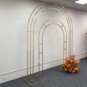Wedding Props Gold Metal Wedding Arch Background Wedding Party Background Decorated with Metal Arch