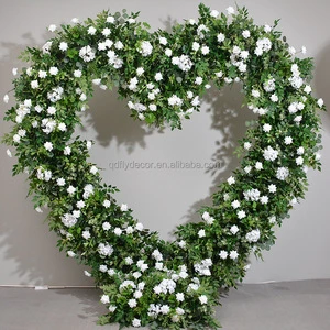 Luxury Silk Rose Heart Shaped Floral Arch Frame Wedding and Mother's Day Background Decoration with Elegant Heart Arch