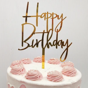 Acrylic Happy Birthday Cake Topper Factory Direct Birthday Cake Decoration Supplies Wholesale Baking Ornaments
