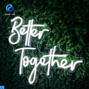 Factory Direct Free Design Flexible Acrylic Panel LED Desktop Neon Open Sign for Wedding Party Ceremony