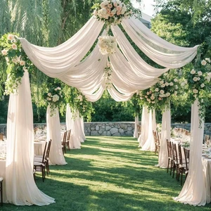 Wedding Stage Props Hall Decor Hanging S Shape Net Mesh Ceiling Drapes Decoration Strips Wedding Ceiling