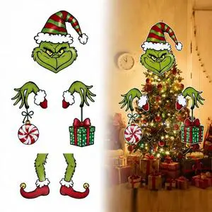 Christmas Tree Ornament Plastic Board Grinch Festival Party Decoration Made in China Model MYD2026247