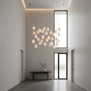 Modern Design Luxury Brass Alabaster Chandelier Living Room Restaurant Rectangular Ceiling Pendent Lighting