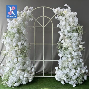 Promise Artificial White Wedding Arch Decorated Artificial Flower Arch for Wedding Background