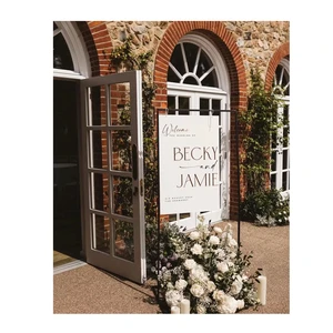 Acrylic Wedding Welcome Sign Modern Elegant Engagement Sign White Acrylic Sign