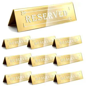 10PCS Acrylic Double-Sided Waterproof Table Tent Signs 6x2x1.6cm for Weddings Restaurants Meetings & Events