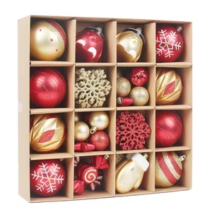 Christmas Ball & Tree Ornaments Decorations Plastic Snowflake Love 50Pcs Mix Sizes Christmas Ball Ornament Set