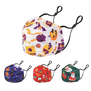 Halloween Christmas Custom Double-sided Printed Logo Face Mask Double-sided Wear Cotton Reusable Washable Cotton Face Mask