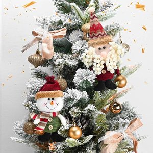 Christmas Tree Ornaments Set Glass Circle Santa Snowman Reindeer Character Hanging Pendants Xmas Party Home Office Holiday Decor