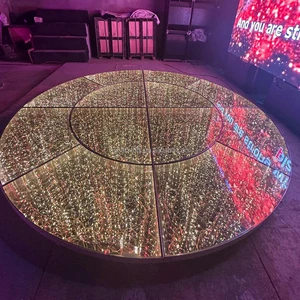 Durable Aluminum Fiber Glass Stage Event Platflorms LED Flash Blue Lighting 3 Meters Round Wedding Stage for Sale