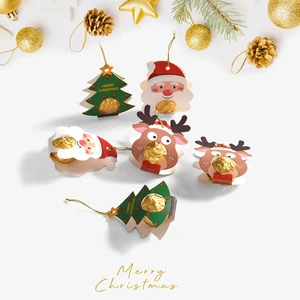 Small Paper Christmas Tree Ornaments (Balls) with Gold Thread Design for Holiday Decoration and Gift Packaging-YZ Brand