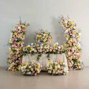 Artificial Flowers Arrangement Horn Arch Customizable New Style Factory Direct Sale Wedding Background Cloth Combination