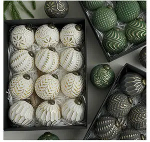 Hot New Luxury Classical Christmas Ball Ornaments - 12PCS Hanging Xmas Tree Decor, Cozy Country Holiday Decorations