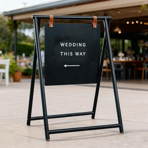 Foldable A-Frame Sidewalk Sign Sandwich Board Metal A Stand Signboard For Outdoor Business Event