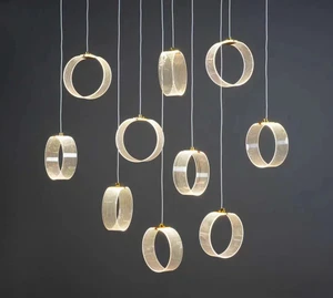 10 Acrylic Ring Chandelier Wedding Props Wedding Ceiling Decoration