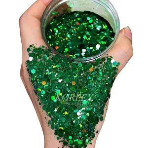 Bulk St. Patrick's Day Holographic Green Chunky Glitter Wholesale DIY Decoration Nail Art Makeup Mixed Glitter