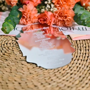 Mirror Acrylic Wedding Invitations Wedding Table Decorations Custom Business Annual Meeting Invitations