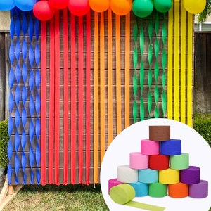 Colorful Crepe Paper Roll Garland Ribbon for Wedding Party Concert Kindergarten Birthday Decorations