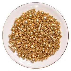 Professional Solid Metallic Sprinkles in Bottle (100g) for Wedding Cake and Luxury Dessert Decoration