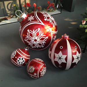 Material Customizable Resin Indoor Villa Xmas Decoration Big Christmas Balls Ornaments With Light