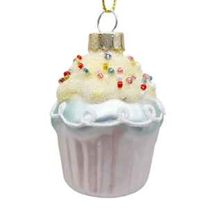 Factory Custom Cake Shaped Glass Dessert Ornaments for Home Food Decoration