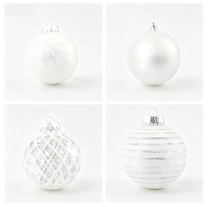 8cm 12Pcs Christmas Balls Ornaments Set Red Gold Shatterproof Baubles for Christmas Tree Decor