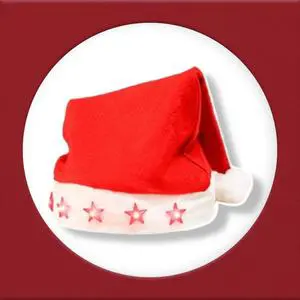 BINLU Winter Christmas Party Santa Claus Hat with Lights for Kids & Adults for Celebrations & Decorations