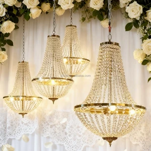Wedding Led Lights Gold wedding chandelier for wedding ceiling backdrop decoration lights