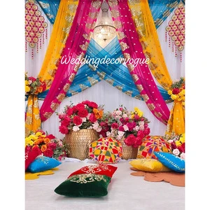 Wholesale Customized S Shaped Event Party Supply Decoration White Hanging Ceiling Wedding Mandap Drapes