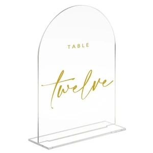 Clear Arch Acrylic Sign with Stand Blank Clear Acrylic Arch Table Signs with Base for DIY Wedding Table Numbers