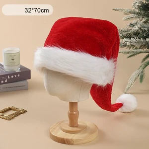 Christmas Hats with Lights Colorful Xmas Plush Santa Hat Customized Festival Party Hat Christmas Decoration