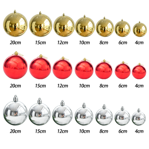 3/4/6/8/10/15/20/25/30/40/50/60cm Xmas Large Plastic Christmas Ball Silver Red Gold Shatterproof Christmas Ball Tree Ornaments
