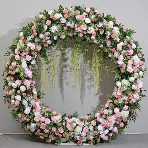New Wedding Art Decorative Design Artificial Flower Arch Decoration Backdrop Rose Wedding Party Events Stage