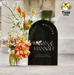 Custom Black Acrylic Wedding Welcome Sign Arched Wedding Sign for Reception Decor Personalized Wedding Signage