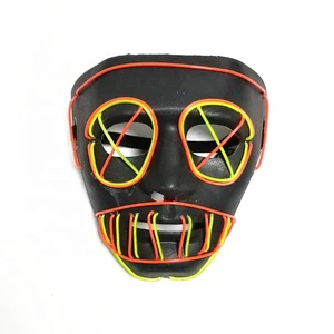 Party EL Mask Halloween Masquerade Mask LED Mask EL Wire Glowing by DC-3V Steady on Driver