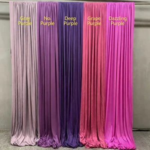 Modern Colorful Stretch Milk Silk Curtain Backdrop Panel Pipe Drapes Wedding Event Party Stage Decoration Wholesale