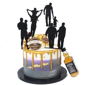 Father's Birthday Theme Cake Topper Paper Cake Decoration for Father's Day